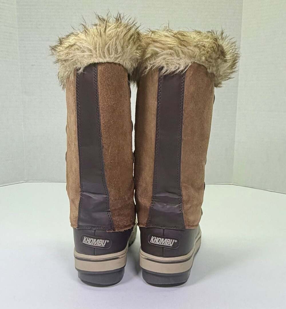 Khombu Women's Nordic 2 Tall Winter Boots, Brown Faux Fur Leather & Man-made Siz - Picture 3 of 13